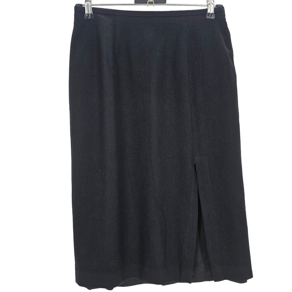 Valerie Stevens Stretch Womans size 8 Classic Black Stretch Wool Pencil Skirt